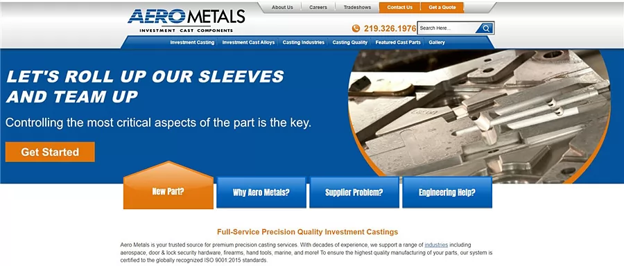 Aero Metals investment casting manufacturer